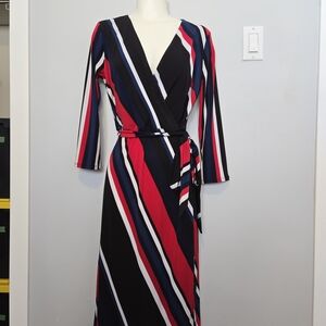 INC International Concepts Multicolor Striped Long Sleeve Dress